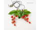 Кулон-брошка с красной смородиной (2 в одном) мини.