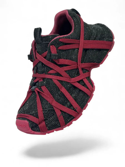 Balenciaga 3XL Extreme Rhinestones Black Red