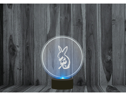 Светильник 3D, ночник год Кролика №8