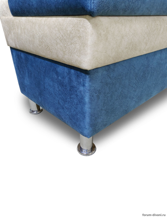 Кухонный угловой диван "Форум-4", Синий/Слоновая кость Правый