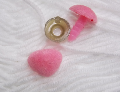 Носик бархатный с креплением 15х11мм розовый