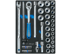 Набор торцевых головок 1/2" с принадлежностями, шестигранные, ложемент, 33 предмета KING TONY 9-4333MRV04