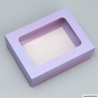 Коробка подарочная с окном Лаванда крышка-дно 16,5 x 12,5 x 5 см