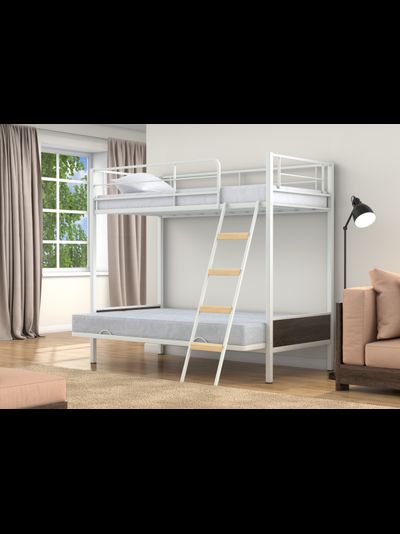 Двухъярусная кровать-диван Дакар 2 Белый (вставки венге)