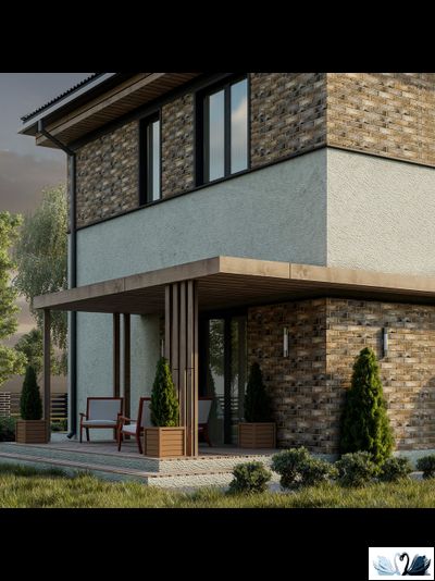 Плитка фасадная Belani Brick house 25 х 7,5 см палевый Береза керамика