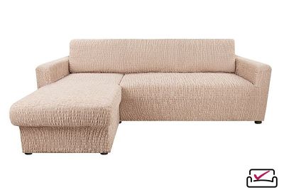 Чехол на угловой диван с левым выступом Сиена Венера Бежевый. ИТАЛИЯ