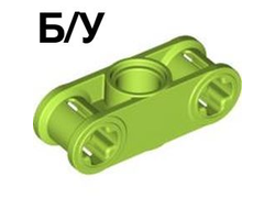 ! Б/У - Technic, Axle and Pin Connector Perpendicular 3L with Center Pin Hole, Lime (32184 / 4154491) - Б/У