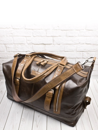 Кожаная дорожная сумка Campora Premium dark brown (арт. 
4019-52)