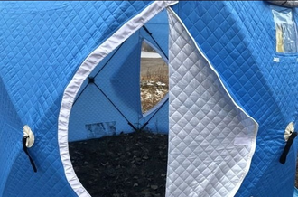 Палатка зимняя КУБ 3 слоя "Синяя" 2,4х 2,4 х 2,10 м
