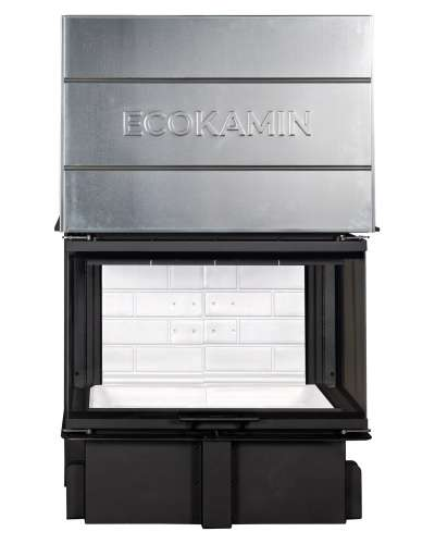 Каминная топка Дельта 800 Р три стекла принтинг подовое горение, Экокамин (Россия)