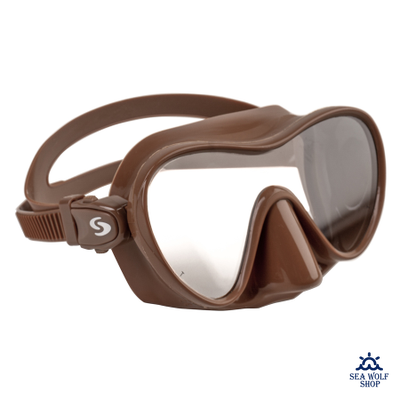 Маска для дайвинга с трубкой Scorpena комплект корич. (взрослый)