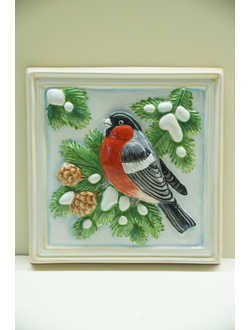 Снегирь на ели (панно)