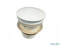 Донный клапан для ванн без переливного отверстия белый матовый