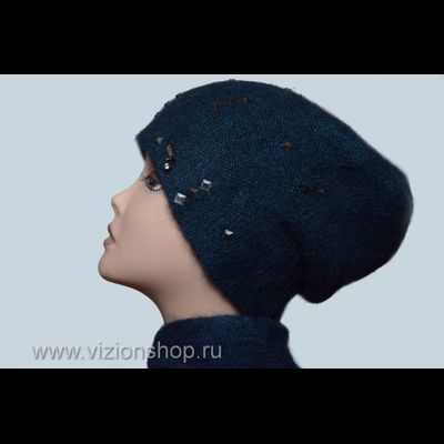 Шапка женская зима 2019 Vizio Италия 6112 CL синяя