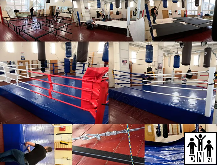 Монтаж ринга на помосте