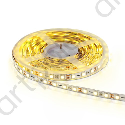 Светодиодная лента Artpole 12В SMD 3528, 4,8 Ватт/м, 60 диодов/м, IP 20, Теплый белый, 5 м. (тёплое свечение)