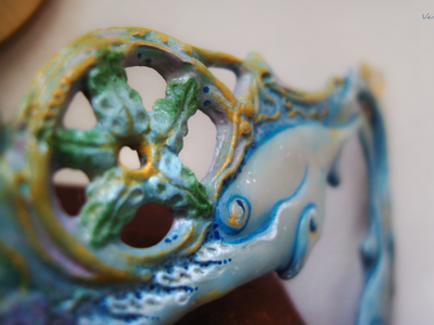 Коллекционное украшение из фарфора - колье с лебедями "Музыка солнечной птицы"