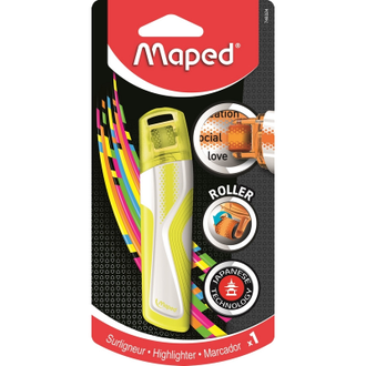 Маркер выделитель текста роллер Maped FLUO PEPS, жёлтый, 7 мм блистер