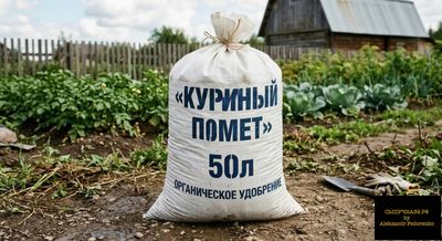 куриный помет в мешках