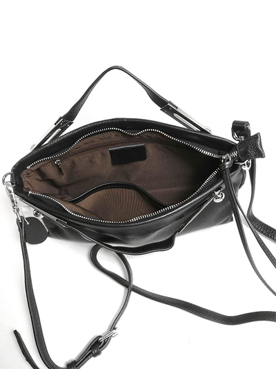 (АРТИКУЛ: 9716/0/32) СУМКА ЖЕНСКАЯ НЕБОЛЬШАЯ, НАТУРАЛЬНАЯ КОЖА, ЧЕРНАЯ, РЕМЕНЬ ЧЕРЕЗ ПЛЕЧО