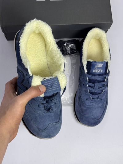 New Balance 574  Total Blue с мехом