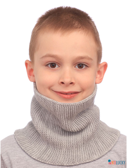 Шарф(снуд)  22-33 двойной, цвет серый размер 2