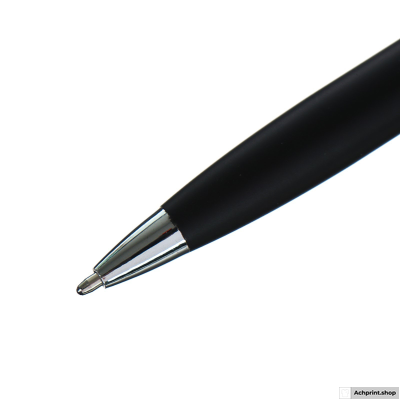 Ручка подарочная шариковая поворотная корпус чёрный матовый, стержень синий 0.7 мм, металлический корпус (под индивидуальную гравировку)