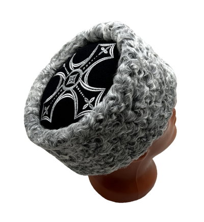 Кубанка из Серого каракуля, Черный крест