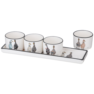 НАБОР СОУСНИКОВ НА ПОДСТАВКЕ "ГУСИ" 5 ПР. 25 * 7 * 5 СМ