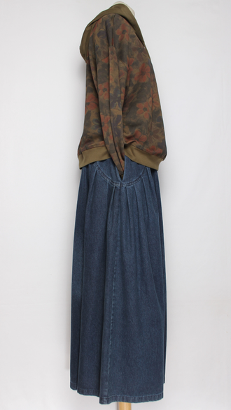 ЮБКА-БРЮКИ  джинсовая "Кокетка широкая " синяя р.46-54