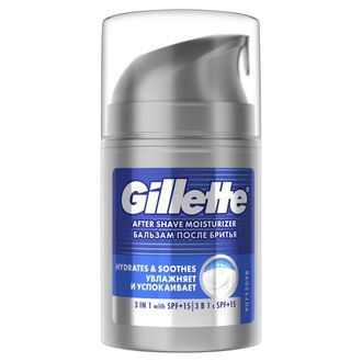 Бальзам после бритья Gillette Pro 3 в 1 Увлажняет и Успокаивает с SPF+15, 50 мл