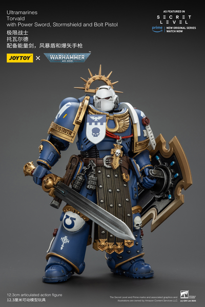 Ультрамарин брат Торвальд (Warhammer 40K) - КОЛЛЕКЦИОННАЯ ФИГУРКА 1/18 Torvald with Power Sword, Stormshield and Bolt Pistol (JT02809) - JOYTOY
