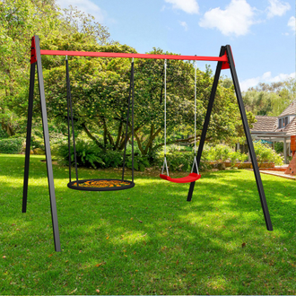 Уличные качели  3м (гнездо d 1м + качели пластиковые) УК143