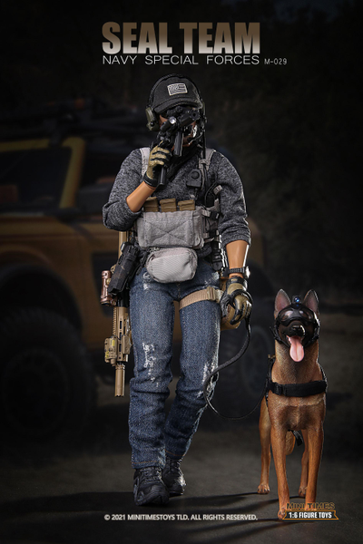 Американский морской котик с собакой - КОЛЛЕКЦИОННАЯ ФИГУРКА 1/6 SEAL TEAM NAVY SPECIAL FORCES (M029) - MINITIMES