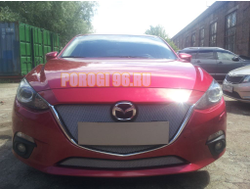 Защита радиатора Mazda 3 2013-2016 chrome верх PREMIUM