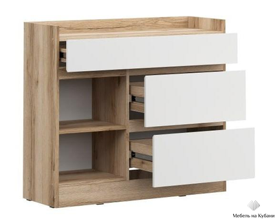 Брауни Комод  Дуб Делано/Белый