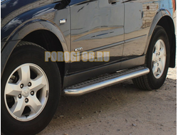 Пороги с накладным листом	d60 для Kia Sorento 2006-2009