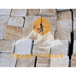 Брусчатка из камня бело-желтая галтованная