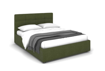 Двуспальная полутороспальная мягкая кровать Валери Ривалли (Rivalli), в съемных чехлах, на металлических ножках, сдвижное дно и спинка с кантом, с подъемным механизмом