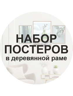 Набор постеров в деревянной раме