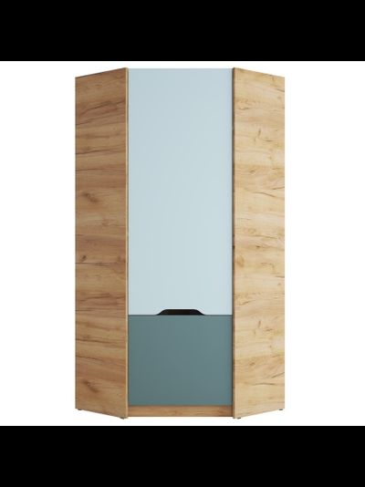 Rich Шкаф ШК-003 (угловой) Дуб Крафт золотой - Мята/Сумеречный голубой