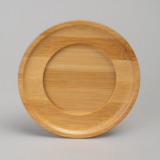 Чайная пара с деревянным блюдцем "Цветочная история" 450 мл