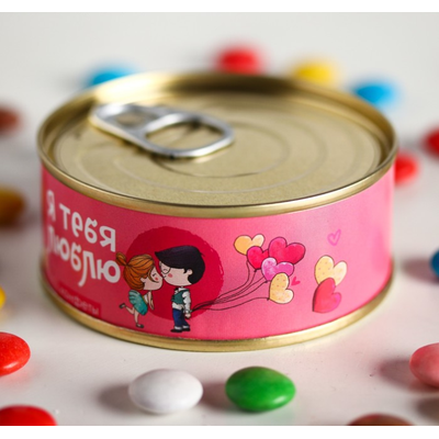 Шоколадное драже в консервной банке «Я люблю тебя», 65 г