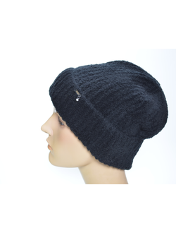 Шапка Vizio Италия 1416 черная кашемир с отворотом