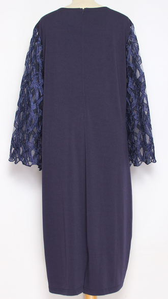 ПЛАТЬЕ  НАРЯДНОЕ "Пайетки" синее р.52