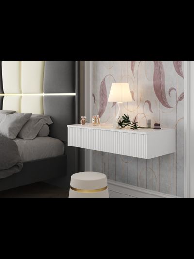 Сканди тумба консольная ТМ-001 (МДФ) Белый/Белый Глянец