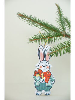 Комплект ёлочных игрушек "Зайцы"