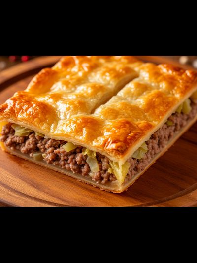 Пирог с фаршем и капустой