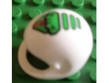 ! Б/У - Technic, Figure Accessory Helmet with Green Viper Pattern - Set 8255, White (2715pb01) - Б/У