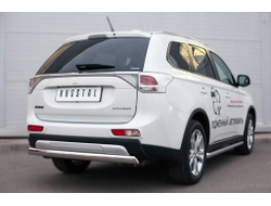 Защита заднего бампера d75x42 (дуга) MITSUBISHI OUTLANDER 2014-2015